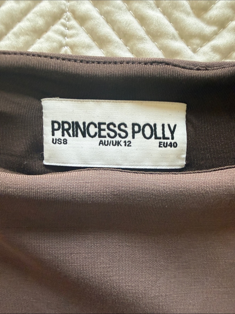 Princess Polly Kharla Ruched Mini Dress Brown - size 8 - Picture 4 of 5